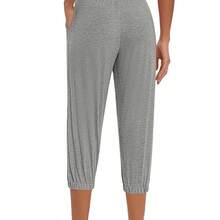 3pcs Women's Solid Color Harem Jogger Pants With Drawstring Waist & Slant Pocket - Medium-Stretch Casual Pants Suitable For Spring/Fall,, Lounge, Casual Attire - 3pcs Pack - 黑色+淺灰色+深灰色 - 查看 7