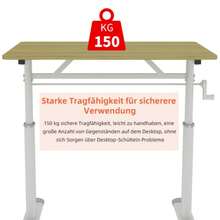 Adjustable Learning Table For Children And Adults - Height Adjustable, Multifunctional Home/Office, Compact Design - Khaki - View 7