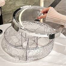 Glacier Pattern Fruit Plate, Multi-Grid Seal Fruit Plate - Glacier Pattern, Dried Fruit, Living Room, Coffee Table, Household Candy, Snack Display, Nut Storage Box - Multicolor - View 4