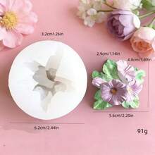 1个雏菊蜡烛硅胶模具，DIY水仙花、牵牛花蜡烛硅胶模具 - A-白色 - 查看 12