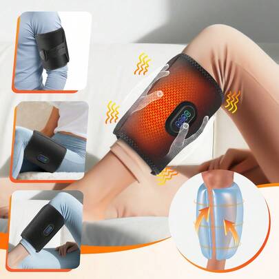Hailicare Massageador de Panturrilha Vibratório com Aquecimento e Pressão de Ar Sem Fio, Massageador de Perna Elétrico com Função de Circulação de Calor e Alívio da Fadiga, Cinto de Massagem de Bolsa de Ar de Panturrilha Recarregável de 1800mAh com Aquecimento, 3 Níveis de Intensidade para Relaxamento Muscular, Adequado para Panturrilhas, Coxas, Joelhos, Braços, Pode Ser Dado Como Presente para Amigos e Familiares