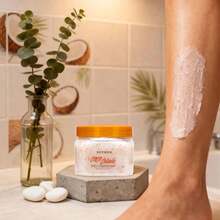 Coconut Body Scrub, Sea Salt Exfoliating Body Scrub, With Coconut, Collagen, Hyaluronic Acid, Retinol, Niacinamide, Shea Sugar Exfoliating Hydrating, Gentle Skincare, Birthday, Valentine's Day Gift, Christmas Stuffers, New Years Gift, 7.05oz - 椰子 - 查看 4
