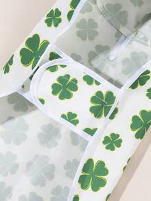 LUCKIE LABO Áo mưa chống thấm nước màu trắng in hình cỏ ba lá may mắn ngày lễ Thánh Patrick, phù hợp cho chó Chihuahua và các giống chó nhỏ khác, quần áo cho chó, mèo và chó khi ra ngoài trời mưa. - trắng - Xem 8