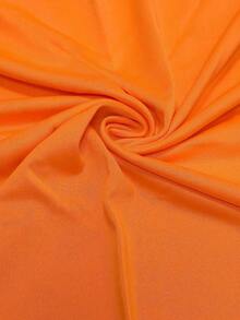 2026 New Solid Color Women Lightweight Sheer Wrap Dress Beach Cover Up Maxi Dress, Milk Silk Polyester Fabric - Orange - View 5