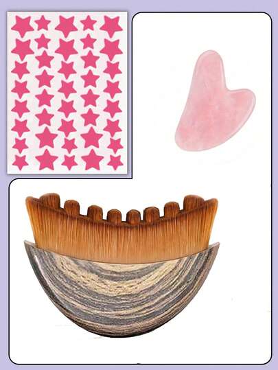 2支装淋巴引流面部及身体按摩刷，面部轮廓及下颌线塑形按摩器，符合人体工学且亲肤设计，可减轻肿胀、缓解疲劳，日常护肤按摩工具