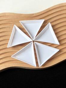 5件套美甲饰品托盘，美甲师水钻和点钻美甲用品收纳盒，三角形彩色塑料美甲配件整理盒 - 彩色 - 查看 8