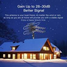 TA-851 Plus 360°Rotation UV Dual Frequency 45-860MHz 22-38dB 42.65ft Cable Outdoor Antenna - US A Type Plug(110-127V) - View 6