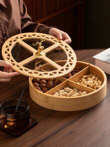 1 pieza Plato de frutas con compartimentos redondos, bandeja para exhibir postres, plato de frutas multifuncional, adecuado para decoración de mesa de comedor, hogar y cocina - Plato de frutas dividido con forma de ciervo - Ver 10