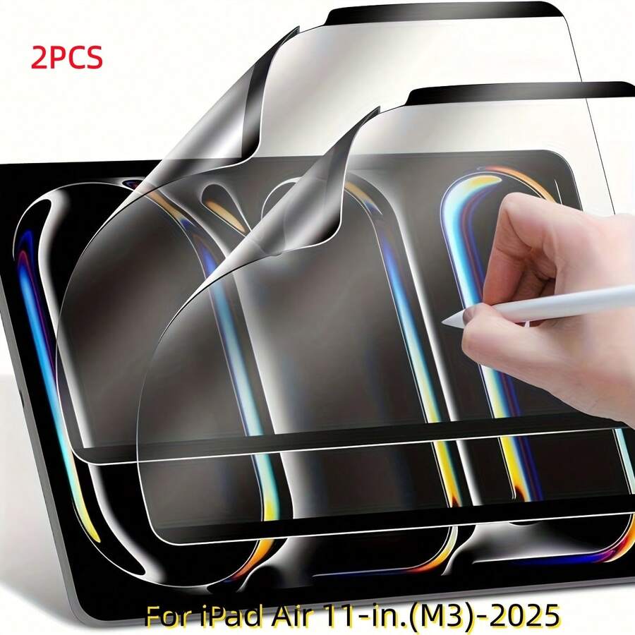 2pcs Magnetic Detachable Screen Protector Film Compatible With IPad Air 13-In.(M3)-2025/ Air 11-In.(M3)-2025/ Air 13-In.(M3)-2024/ Air 11-In.(M3)-2024 Tablet, Paper-Like Film, High Definition, Writable, Detachable, Reusable, Matte PET Anti-Glare Screen Protector, Matte Surface, Minimalist Design, Scratch-Resistant Film, Accessories - 2pcs - View 1