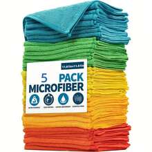 5/10 Pieces/Pack Microfiber Cleaning Cloths, 11.81" X11.81" Random Color Cleaning Cloth, AbsorbentCloth, Kitchen Cloth, Glass Cleaning Cloth Home Cleaning Multi-Color Soft Quick-Drying AbsorbentSponge Set-Kitchen,Bathroom,Home, HomeSupply Business,Kitchen Essentials,Household Essentials,Dog Bath,Car Essential - 5件/包(顏色隨機) - 查看 1