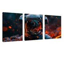 3pcs Set Modern Astronaut And Lava Earth Decorative Canvas Poster, High Definition Printing With Optional Frames, Suitable For Room And Corridor Decoration, Art Piece, Ideal Gift For Friends, Fantasy Sci-Fi Decorative Wall Art - Multicolor - View 13