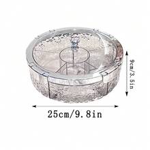 Glacier Pattern Fruit Plate, Multi-Grid Seal Fruit Plate - Glacier Pattern, Dried Fruit, Living Room, Coffee Table, Household Candy, Snack Display, Nut Storage Box - Multicolor - View 3