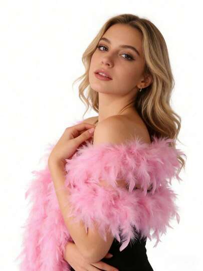 1 Stück 2 Yard lange künstliche Feder Chandelle Boa, natürlich flauschiger Schal Boa, lebendige Teegesellschaft, Karneval, Geburtstags-Party, Hochzeitsdekoration, Fotokabine, Kostümzubehör, Tanzkleid, DIY Handwerk