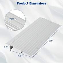 Threshold Ramps For Doorways, 2"/3"/4"/5" Rise Door Ramp For Wheelchairs, Aluminum Door Threshold Ramp, 700 Lbs Load Capacity Adjustable Threshold Ramp For Wheelchairs, Scooters, Power Chairs, Home Steps Entry - 2" Rise - View 3