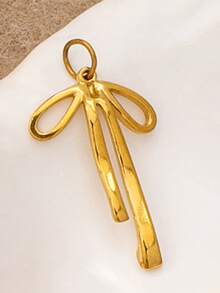 1 Pc 18K Gold Stainless Steel Heart Flower Charm Necklace, Stainless Steel Chain Carabiner Lock Pendant Necklaces With Interchangeable Charms, DIY Charm Jewelry - Multicolor - View 4