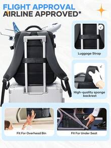 男女通用旅行背包，180°开口，符合随身携带登机标准，配有行李带，尺寸40*30*20厘米，轻便防水，适合2-3天旅行、商务出行和日常使用。 - 彩色 - 查看 6