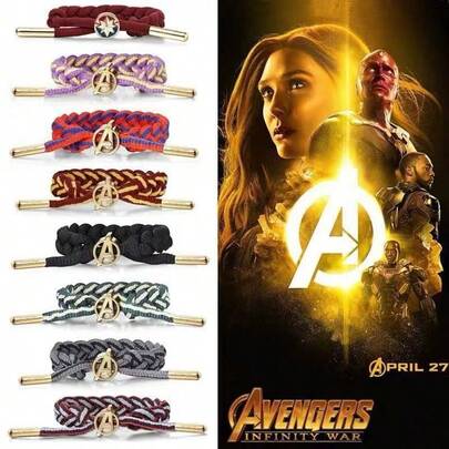 ¡Pulseras de pareja tejidas de Los Vengadores! Exquisita artesanía de tejido, resistente al desgaste y no se engancha fácilmente, se ajusta cómodamente a la muñeca sin apretarse. Estilo unisex, versátil para uso diario, citas, ir y venir y diversas ocasiones, mejorando fácilmente el ambiente de estilo.