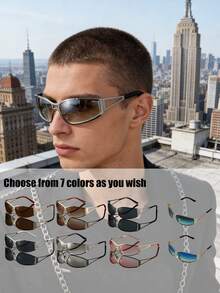 Y2K复古未来主义眼镜，男女通用，独特镂空奢华镜框，显瘦日常通勤必备 - 彩色 - 查看 11