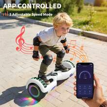 Hoverboard With Corlorful LED Lights,Colorful Lights Wheels,300W Motor,7.5 Mph Max Speed,Gift For Girls &Boys - trắng - Xem 7