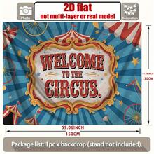 2D Flat, 1 Piece Welcome To Circus Retro Party  Old Circus Background Decoration With Bright Red And Gold Letters, Circus Tent, Suitable Birthdays, Halloween,, Carnivals  Durable Polyester Fabric Poster, Suitable Home, Wall, Camera Decoration  Easy To Hang Party Decoration, Home Decoration, Festive Design, HighQuality Printing, Event Organizer, Large Size, Indoor/Outdoor Background, Camera Background, Birthday Party Decoration, Background - Multicolor - View 10