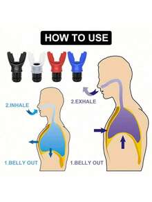 Breathing Trainer Lung Flexer Durable Fitness Exerciser Increases Lung Capacity Breath Adjustable Levels Respiratory Deep Breath - Multicolor - View 3