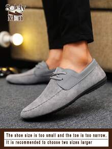 男士乐福鞋 莫卡辛鞋 休闲鞋 一脚蹬船鞋 宽松鞋 皮鞋 软底帆布鞋 平底鞋 男士正装鞋（尺码偏小偏窄，建议选购大一码），黑色 - 灰色 - 查看 1