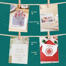 100张5×7英寸200克厚白色卡纸，适用于婚礼请柬、DIY卡片、明信片、照片、艺术和手工艺品。 - 100 Sheets - 查看 3