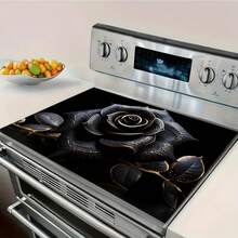 1pc 2D Floral Pattern Stove Protector Mat - Heat Resistant Glass/Kitchen Accessory, Suitable For Stove, Oven, Washing Machine And Dryer - Scratch-Resistant, Easy To Clean Desktop Protector - Multicolor - View 4