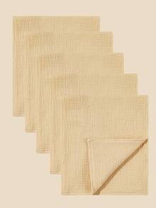 5Pcs,Pure Cotton Crepe Fabric Baby Towels,Ultra-Soft 4-Layer Design, Washable And Reusable, Highly Absorbent Baby Towels. - Multicolor - View 10