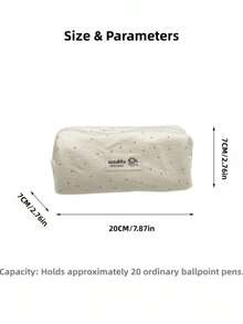 1pc Fashionable Spacious Felt Pencil Case With Polka Dot Pattern, Available In 4 Colors, Ideal For Students To Store Miscellaneous Items - Multicolor - View 12