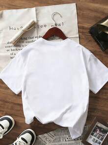 Disney Adorable Daisy & Minnie Mouse Head T-Shirt, Girls' Soft & Skin-Friendly Breathable Cotton Short Sleeve Top - 白色 - 查看 4