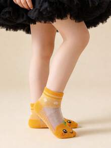 5双装纯棉儿童卡通水果图案透气柔软舒适时尚百搭袜子 - 彩色 - 查看 6