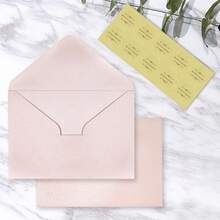50pcs Pearl Envelopes Slight Shimmering Wedding Envelopes, 5.4 X 7.7 Inches Perfect For 5 X 7 Inch Wedding Invitation Cards Graduation Birthday Greeting Cards Thank You Cards (Pearl Blush Pink) - Hồng ngọc trai - Xem 6