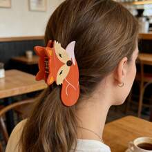 1pc Cute Cartoon Animal Fox Claw Hair Clip, Creative Animal Hair Claw Hair Accessory For Party, Can Be Clipped On The Back Or Side Of The Head Elegant Claw Clip Causal Hair Clutch - Multicolor - View 7