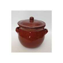 OISE ART STORE Pentola Tegame In Terracotta Bombata Con Manici E Coperchio Da Forno Cottura 18 - - Multicolore - Visualizzare 2