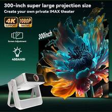 2026 Flagship DONGYING A5Pro Android 12 Smart Projector, Supports 4K And 1080P Native Resolution, 400 ANSI Lumens Home Cinema Projector, 7-Inch Touch Screen, WiFi 6, Compatible With Android TV, Full HD Movie Projector, Suitable For Gaming, Computers, Smartphones - White - View 5