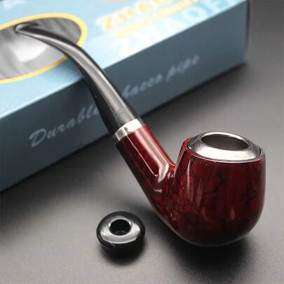 1pc Retro Gentleman's Tobacco Pipe, Handmade With Filter Tip, Adjustable Ring, And Removable Mouthpiece, Reusable And Easy To Clean Compact Smoking Pipe - Great Gift For Valentine's Day, Father's Day, Birthday!