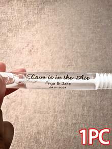 1/3/5 piezas Etiquetas personalizadas de burbujas para boda, pegatinas de recuerdos de fiesta, etiquetas transparentes personalizadas de agradecimiento, identificación de varitas de burbujas para devolución de lugar de boda, adecuado como regalo conmemorativo familiar - Modelo regular - Ver 18