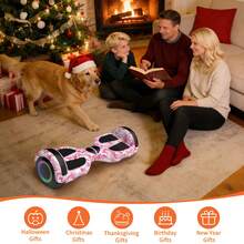 Hoverboard With Corlorful LED Lights,Colorful Lights Wheels,300W Motor,7.5 Mph Max Speed,Gift For Girls &Boys - Màu hồng rằn ri - Xem 8