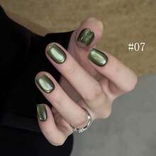 10毫升/瓶 孔雀石猫眼凝胶指甲油 - 湖绿色玻璃珠猫眼 - 2026新款高端深绿色猫眼凝胶指甲油美白迷你套装，适用于美甲沙龙DIY居家法式美甲，复活节情人节 - 彩色 - 查看 23