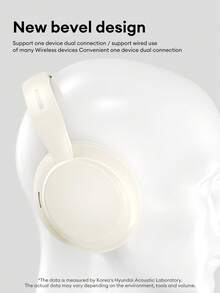 现代HY-T02MAX蓝牙耳机，带便携包，5.4 HIFI高清音质，低音浑厚，精准降噪，内置麦克风，适用于音乐、运动、游戏，低延迟，超长续航，简约商务无线耳机，兼容智能手机和平板电脑。 - 米色+收納袋 - 查看 8