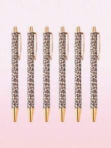 6/2 Stücke süße Leopard Muster Kugelschreiber Set - Retraktiler minimalistischer Schreibstil, geeignet für Tagebücher, Geschenke, elegante Hochzeiten, Valentinstag Schreibwaren - Essentiell für Neujahrplanung, Büroaufrüstung im Winter, Schreibtischdekoration für Foto-Sharing, hochwertige Stiftsammlung, durchdachte Geschenkidee - mehrfarbig - Übersicht 6