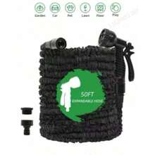 可伸缩魔术水管，7种喷水模式，高压洗车功能——非常适合花园、草坪和户外清洁。黑色，现代简约设计，是给狗狗洗澡和户外清洁的理想之选，宠物美容必备配件。喷嘴可调节。 - 彩色 - 查看 1