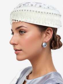 1pc Retro European & American Fashion Flight Attendant Hat, Women's Felt Wool Beret Cap, Versatile Stewardess Hat - Multicolor - View 10