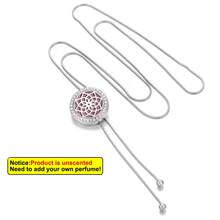 New Zirconia Flower Tree Of Life Aromatherapy Necklace Diffuser Pendant Long Tassel Necklaces Rhinestone Perfume Open Locket Pendants Necklaces Adjustable Size Women Sweater Chain Tassel Necklace DIY Accessories Gift - Round - View 11