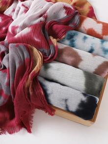 Dreamy Collection New Modest Hijab With Natural Crinkle Texture, Tie Dye Tie-Dye Printed Scarf, Breathable Muslim Headscarf - Multicolor - View 4