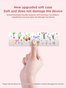 1pc Cute Bow Tie Bear & Floral Print Switch/Switch 2 Protective Case, Glitter Transparent Shell Compatible With New Switch 2 (2025)/Switch NS/Switch OLED/Lite, Switch Accessories, Full Set Including Carrying Pouch, Card Slot Base, Best Gift For Switch Players - Multicolor - View 5