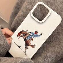 Funda para teléfono con diseño moderno de patrón de caballo en denim, bling, suave y resistente al desgaste, compatible con fundas de Apple para iPhone 17, 17 Pro, 17 Pro Max, 7/8/X/XS/XR/11/12/13/14/15/16 Plus Pro Max, funda protectora integral a prueba de golpes, regalo de vacaciones/regalo de cumpleaños para amigos - Blanco - Ver 5
