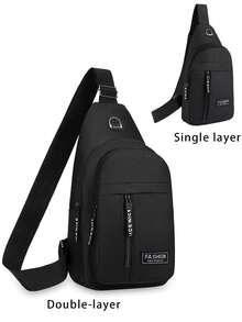 1pc Men's Shoulder Bag, Father's Day Gift, Multifunctional Chest Bag, Suitable For Hiking, Lightweight Shoulder Backpack, Novelty Gift - Multicolor - View 3