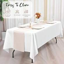 8 Pack Cream Table Runner 12 X 72 Inch Satin Table Runner For Rectangle Round TablesCream Table Runners For Wedding Birthday Banquets Engagements Party Decoration - Cream - View 7